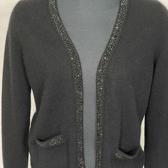 Bloomingdales NWT Cashmere Rhinestone Cardigan - Women’s M - Picture 3 of 7